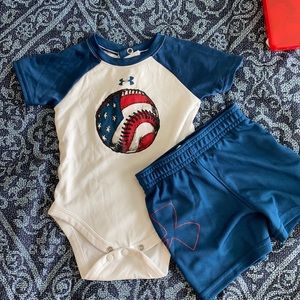 Under armour onsie and gym shorts set